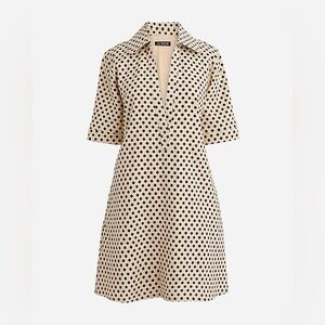NWT J. Crew Black and Cream Polka Dot Dress